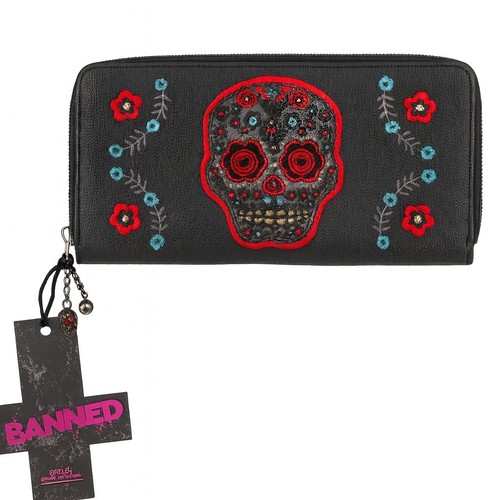 Geldbeutel schwarz totenkopf - geldbeutel,