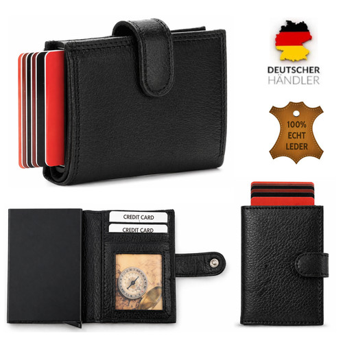 Slim wallet echt leder - wallet,